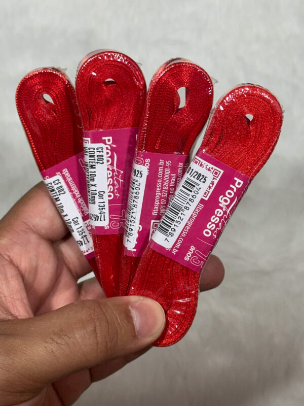 Fita De Cetim Vermelho 10mm